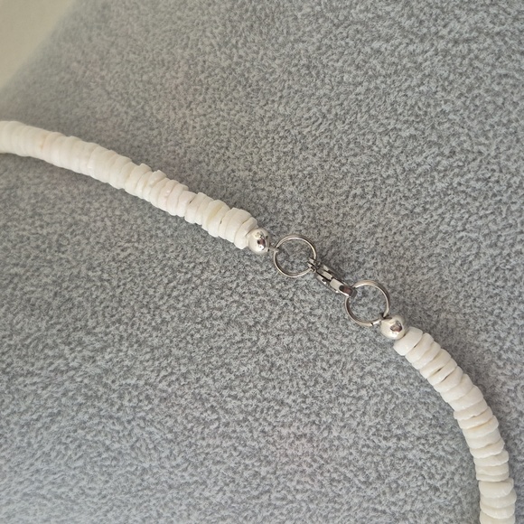 SHELL RINGS & TURQUOISE BEADS NATURAL CHOKER with MATCHING BRACLET - Picture 2 of 8